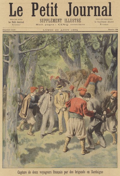 Zwei französische Reisende von Banditen in Sardinien gefangen genommen von French School